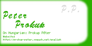 peter prokup business card